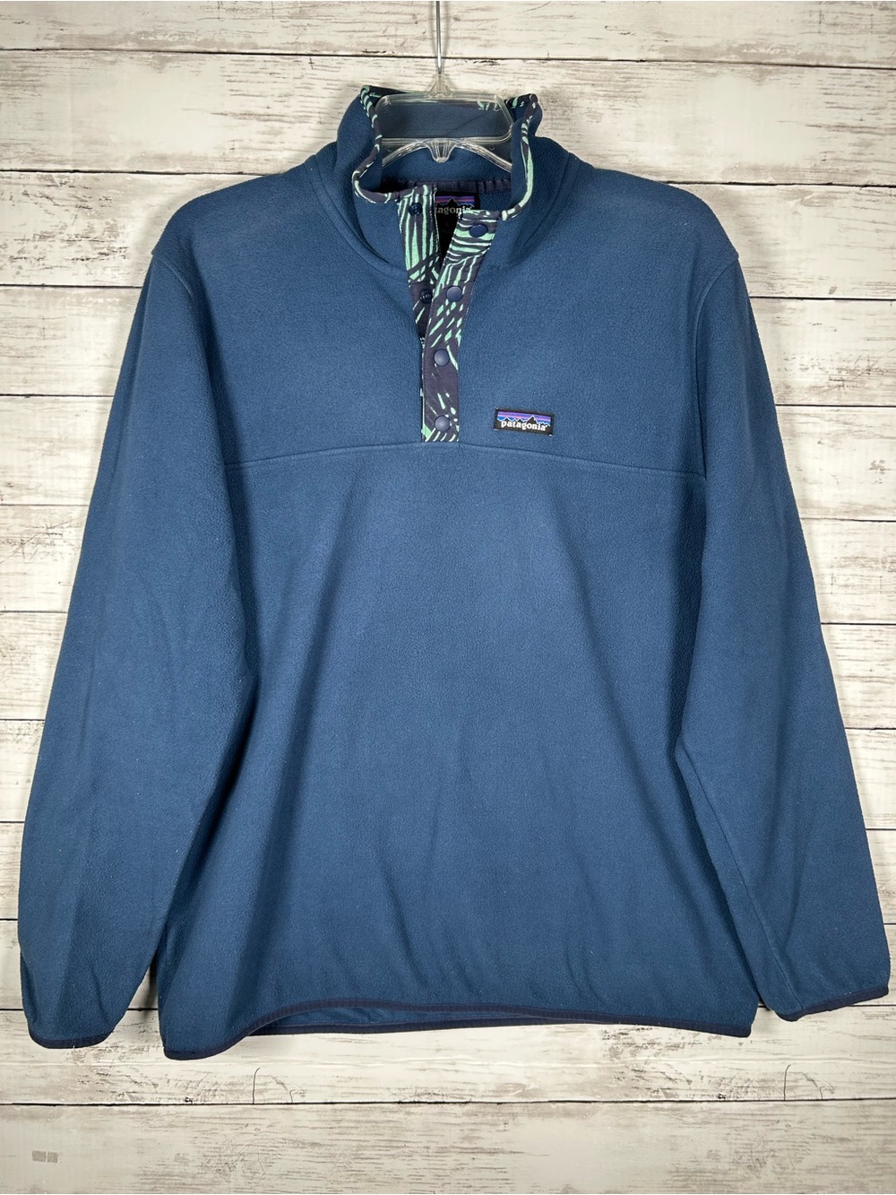 Patagonia Micro D Snap-T Fleece Pullover Jacket Sweater Mens Large Blue